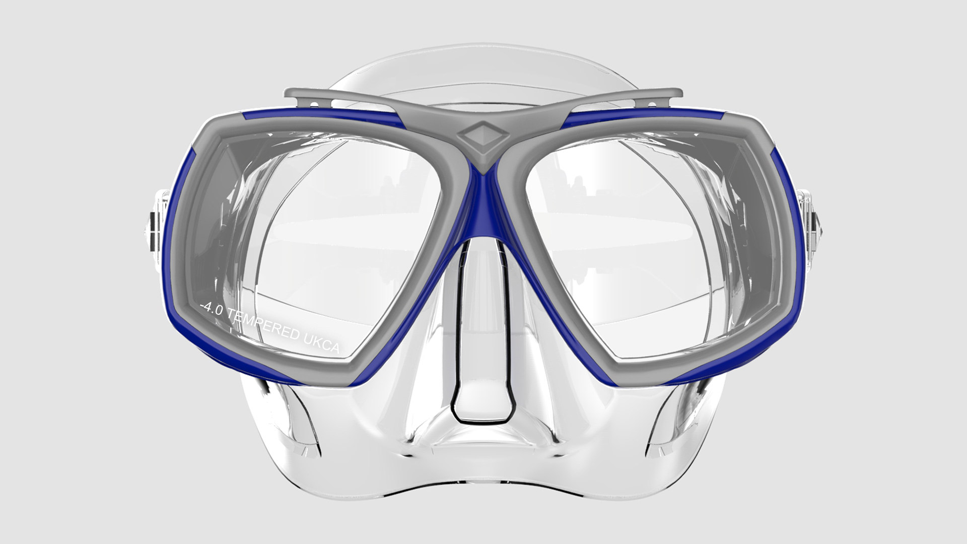 Blue and grey M116 diving mask