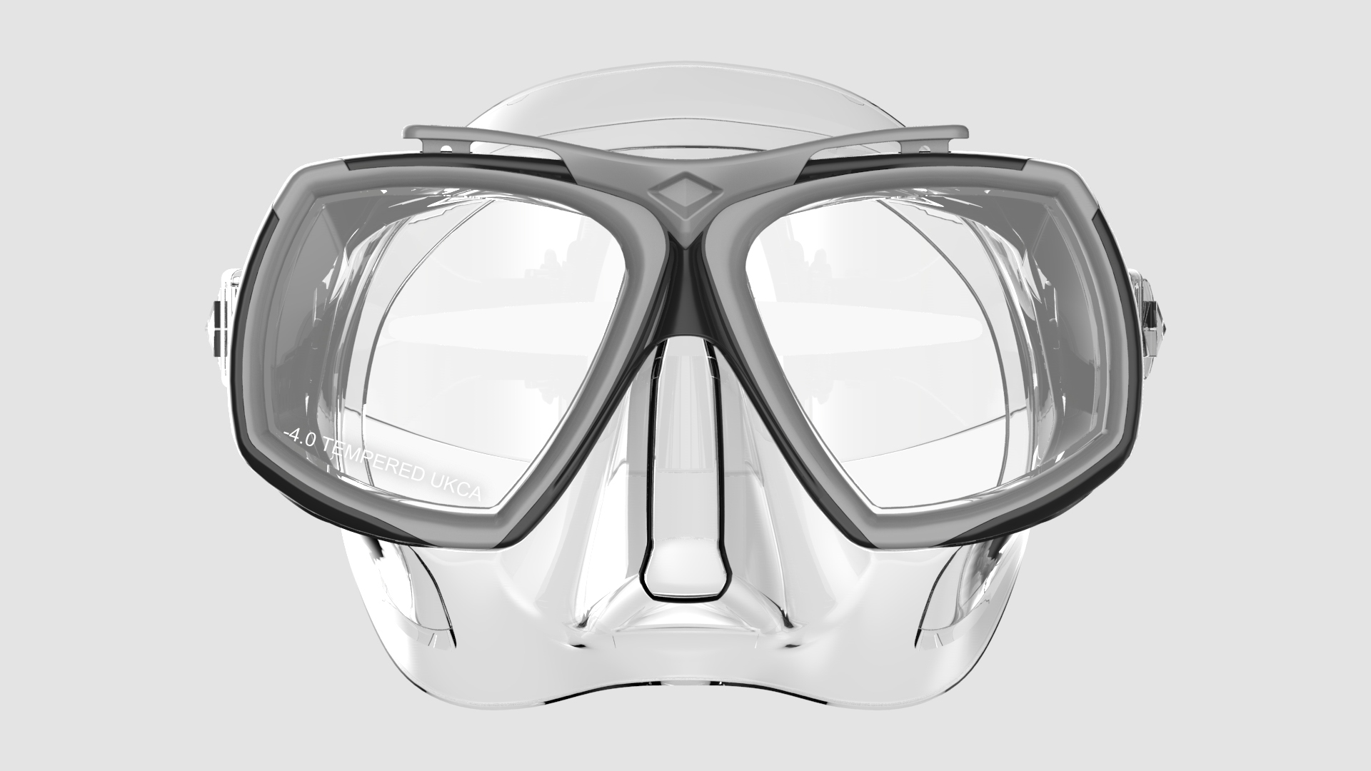 Black and grey M116 optical diving mask